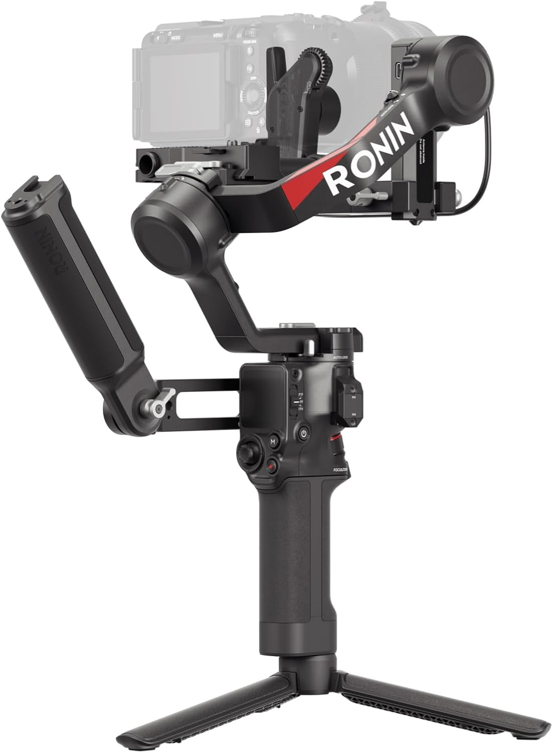 DJI RS 4 组合,3 轴万向节稳定器适用于数码单反相机和无反相机稳定器佳能/索尼/松下/尼康/Fujifilm,原生垂直拍摄,2 种模式开关操纵杆,相机常平架